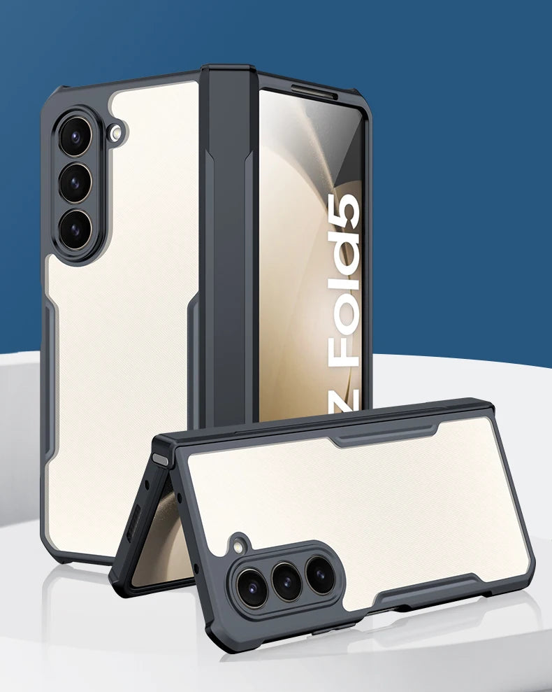 Xundd For Samsung Galaxy Z Fold6 Case For Galaxy Z Fold 6 5 4 3 Phone Cover Shockproof Protective Shell Clear Transparent Cases