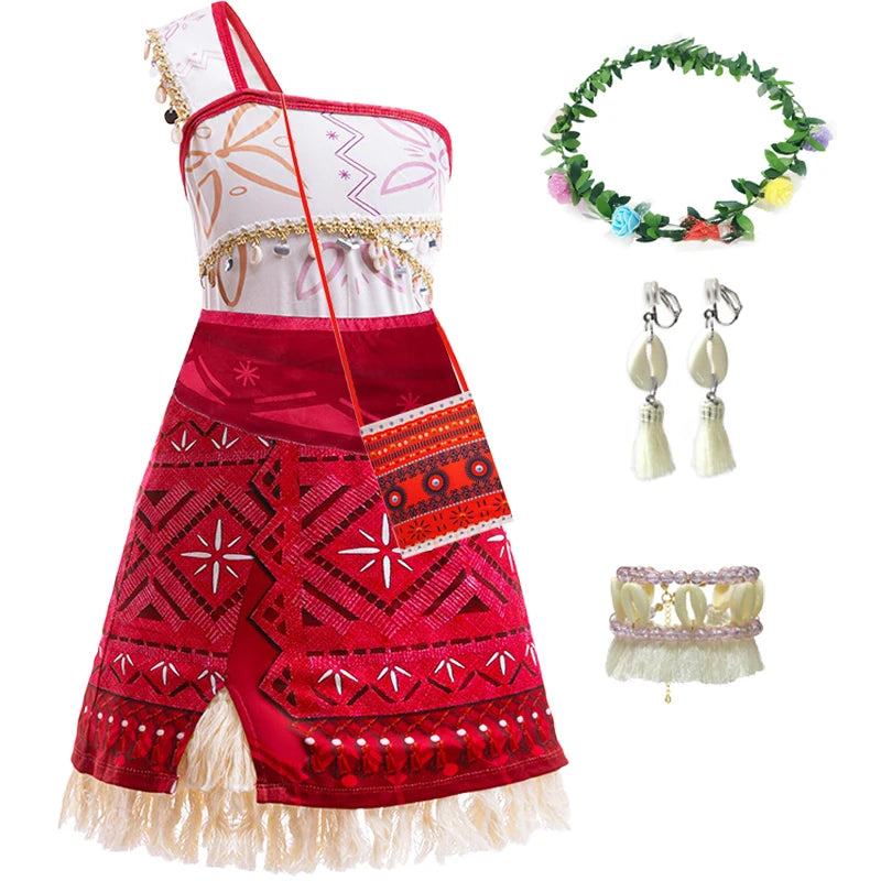 Girl role-playing clothing Marine Magic Princess Dress+Necklace Children's Carnival Party 3-10 COSPLAY clothing set carnival