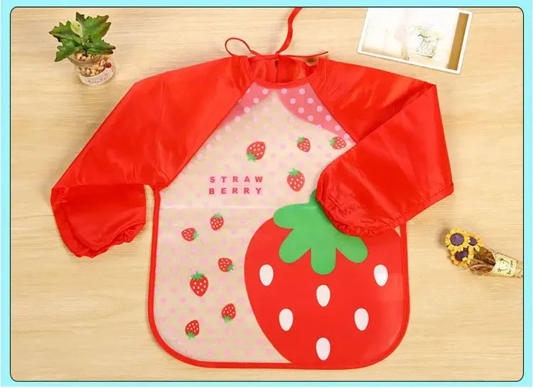 Waterproof Eating Smock Infant Toddler Baby Cartoon Long Sleeve Art Apron Feeding Bib for Boys Girls Soft Baby Bibs Burp Clothes