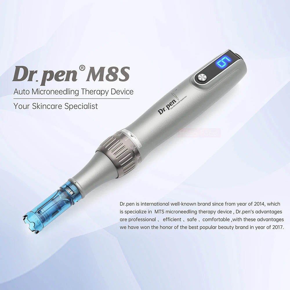 Dr. pen Ultima M8S Wireless Professional Derma Pen with 2  Needle for Hair Growth Microneedle Therapy Anti Backflow Micro Pen