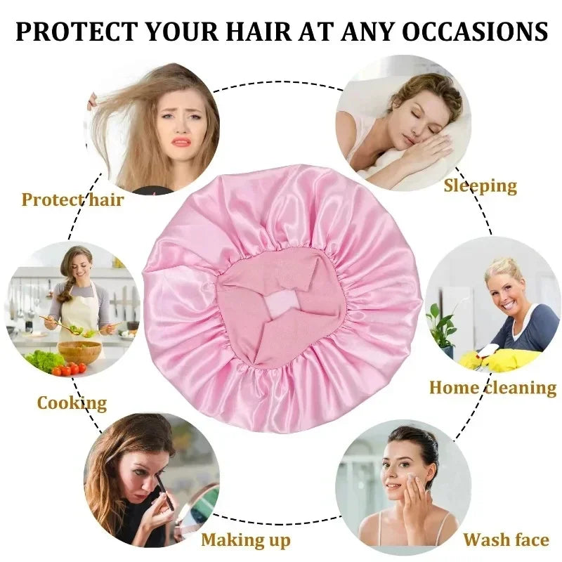 Heatless Curling Rod Headband Satin Bonnet Set No Heat Hair Curler Hair Rollers Soft Curlers Lazy Curls Sleeping Hat Night Cap