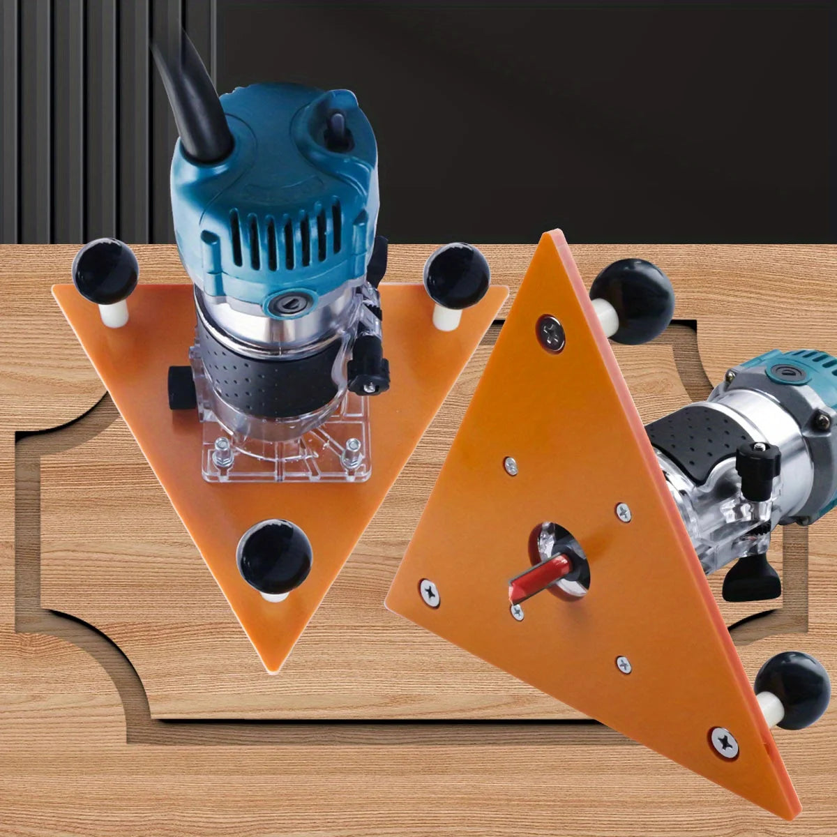 Woodworking Milling Groove Balance Board Flip Plate - Trimming Machine Router Base Triangular Plate for Slotting and Chamfering