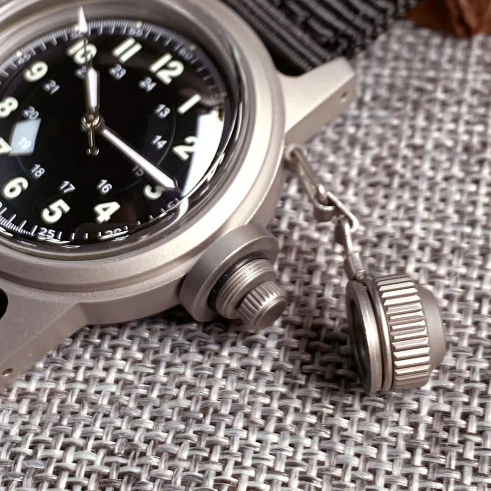 Tandorio NH35A 36mm Automatic Men Watch Diver Movement 20Bar Waterproof Wristwatch Big Crown Domed Sapphire Glass Nylon Band