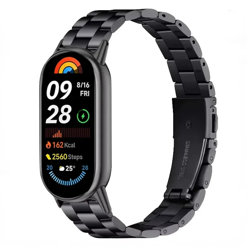 Metal Strap for Xiaomi Mi Band 10 9 8 Smartwatch Stainless Steel Comfortable Band for Miband 10 9 8 Replacement Bracelet Correa
