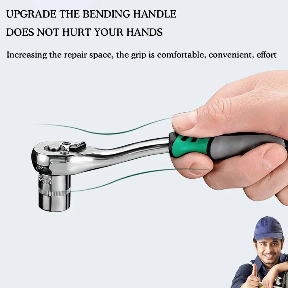 Ratchet Socket Wrench Set 1/4 3/8 1/2 Combination Motorcycle Car Repair Hand Tools Spanner Sleeves Head Auto Repairing Kit