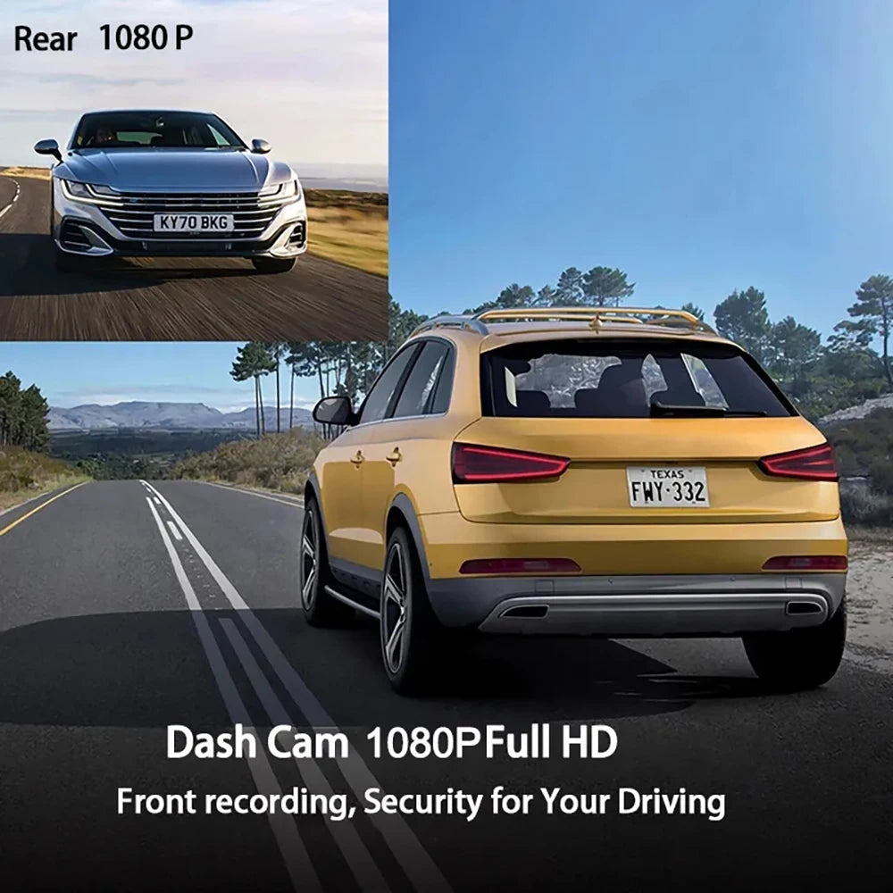 4-inch 1080P Dash Cam for Cars Touch Screen Car DVR Video Recorder Rear View Camera for Vehicle 24H Parking Monitor Black Box