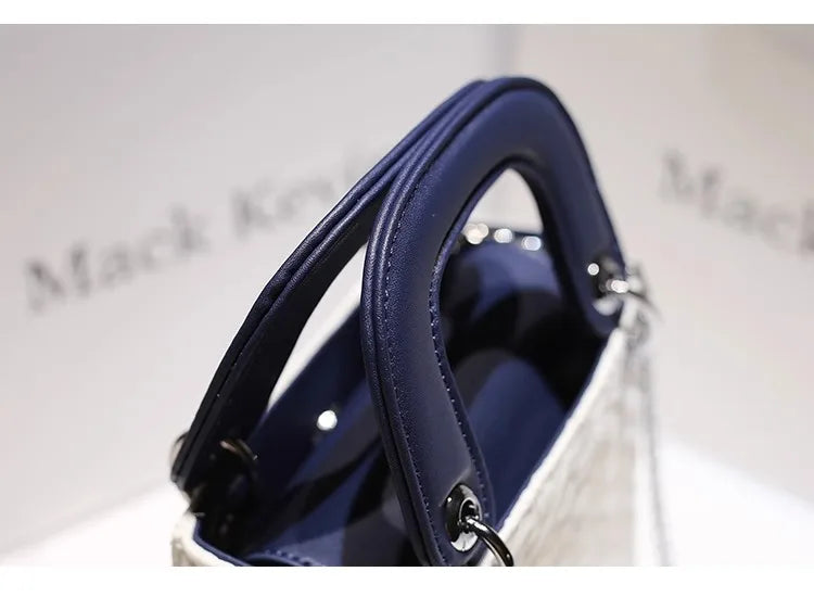 2024 New Fashion and Popular Handheld Square Bag with Contrast Color Women's Beautiful and Luxury Shoulder Bag with Decoration