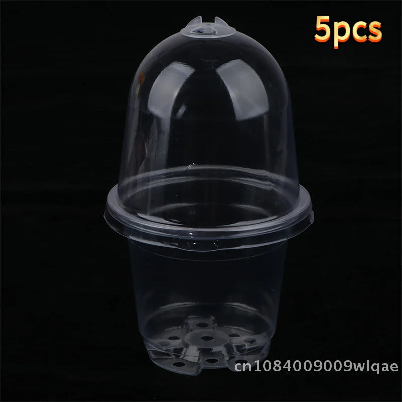 5Pcs Insulated Seed Starter Kit Clear Gallon Propagation Pot with Vented Lid -Humidity Dome for Seed Germination & Plant Cloning