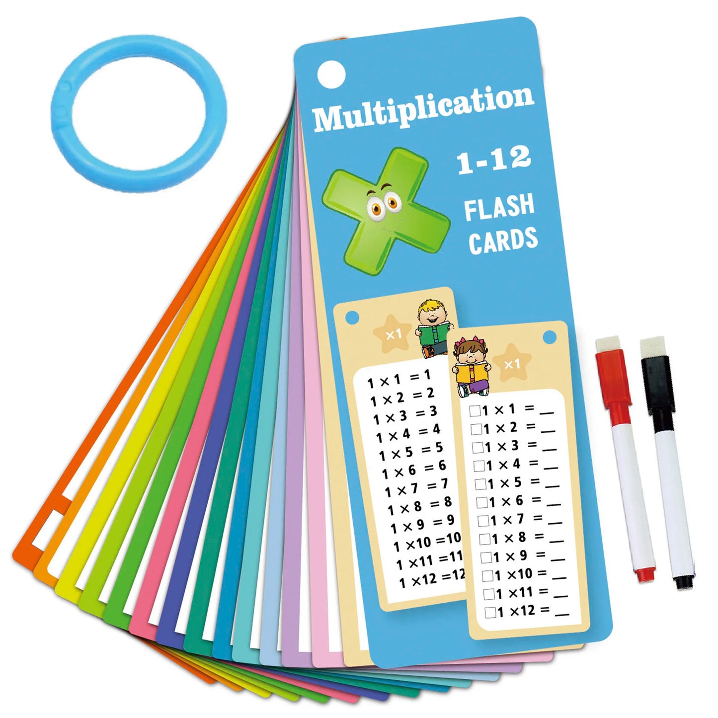 15Pcs/set Math Addition Subtraction Multiplication Division Erasable Reusable Number Learning Cards Children's Math Teaching Aid