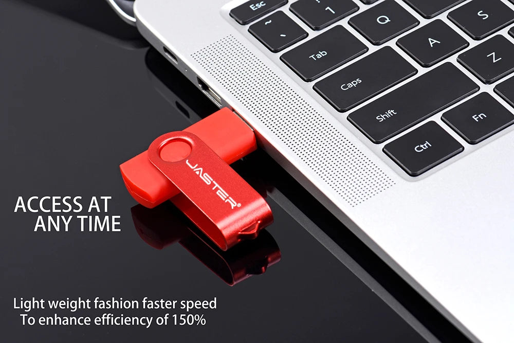 JASTER 360° Rotatable USB Flash Drive 64GB Free Key Chain Pen Drive 32GB Metal Clip Memory Stick 16G Black Red Blue Green U Dis