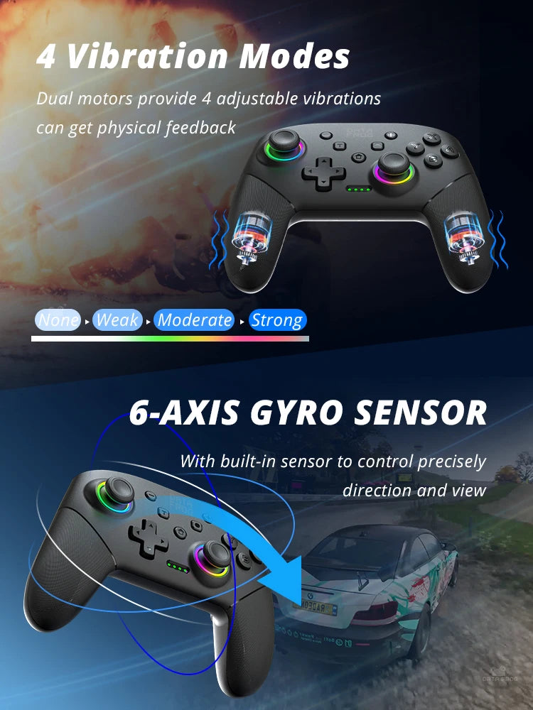 DATA FROG Wireless Switch Pro Controller for Switch/Switch OLED Programmable Joystick for PC Gamepad for Switch Lite Controller