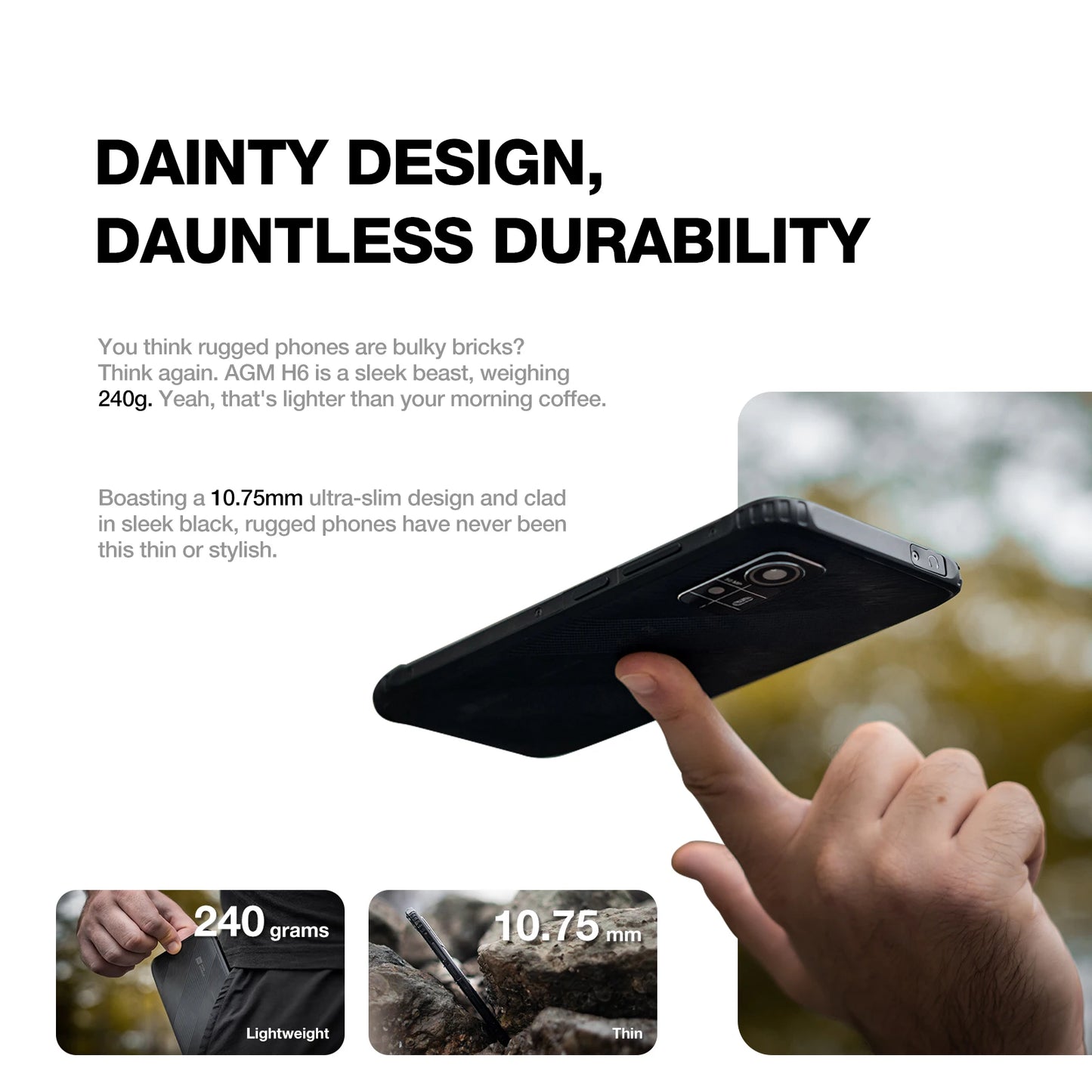 AGM H6 Rugged Machine 8G RAM 256G ROM 50MP Camera Waterproof Drop Proof 6.56inch HD+ Display With NFC 4900mah Battery