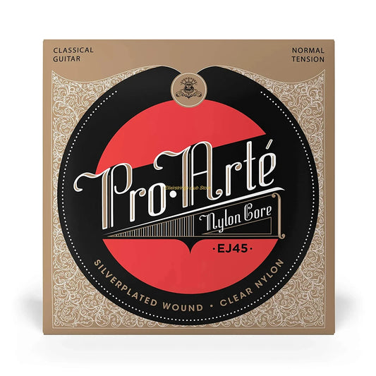 EJ45 Classical Guitar Strings Silver Plated Wrap Nylon Core Clear Student Nylon Trebles Normal Tension For Beginners