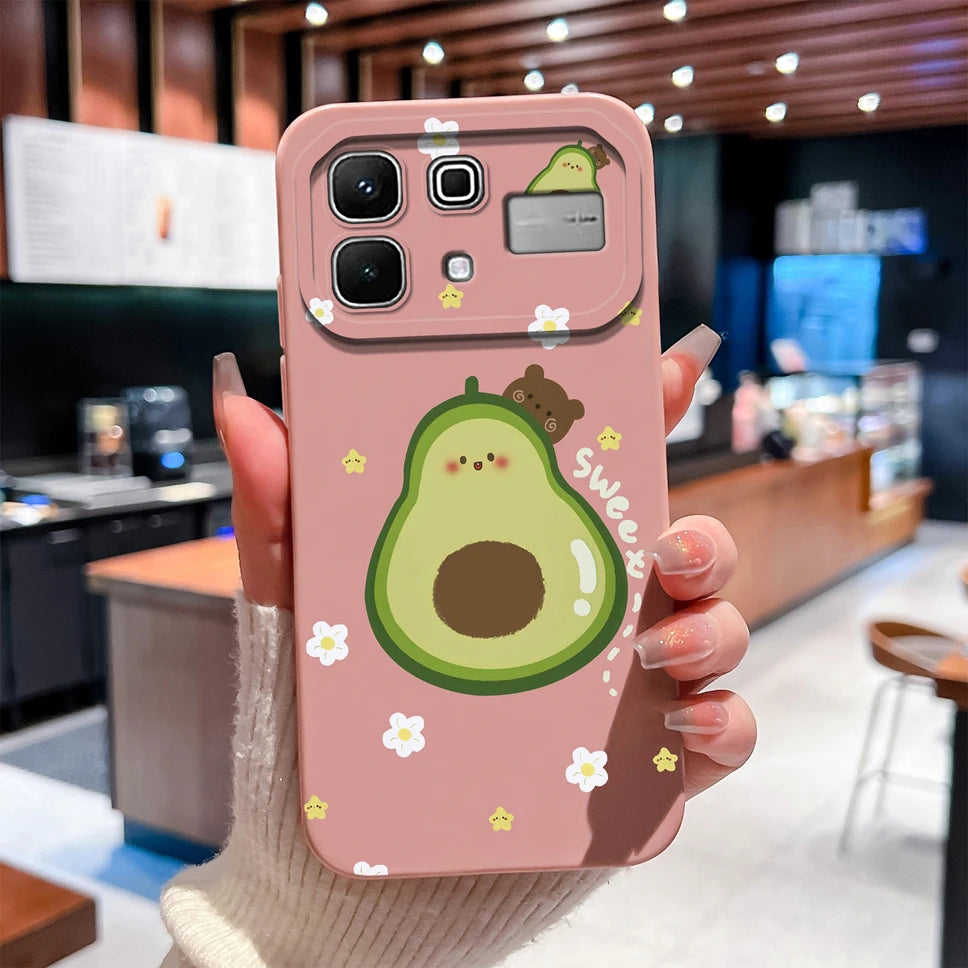 Phone Case For Infinix Note 60 Pro Edge 4G 5G Liquid Silicone High Quality Shockproof Cute Animals Cover