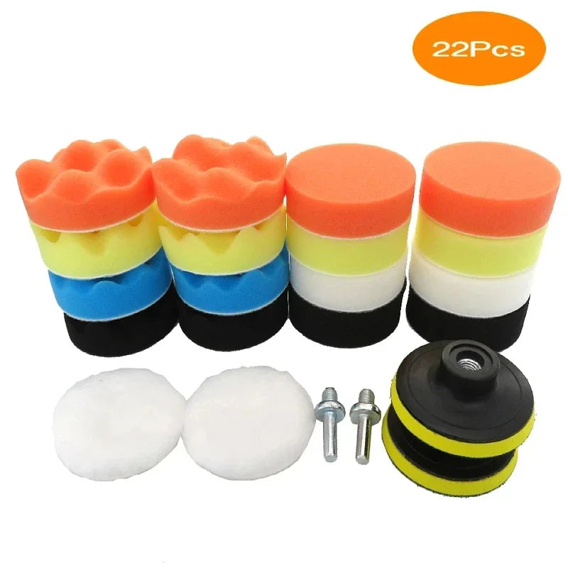 3/5 Inch Car Polishing Sponge Pads Set 11/22/39 Pcs Car Polisher Wax Cleaning Tools Polishing Pad Motorcycle Auto Accessories
