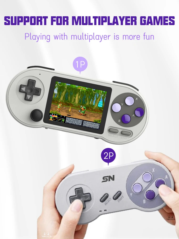 SF2000 Portable Handheld Game Console 3 Inch IPS Retro Video Game Player Built-in 6000 Games For SFC FC GBA Kid Gift AV Output