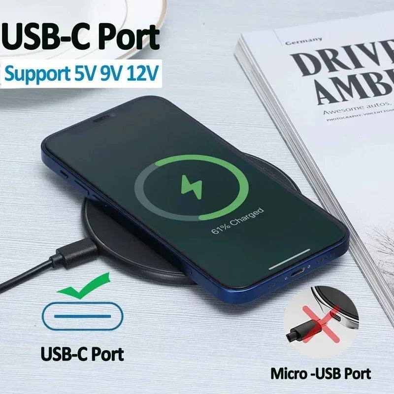 30W Wireless Charger Pad Stand Mobile Phone Chargers Fast Charging Dock Station For iPhone 15 14 13 12 11 Pro Max Samsung Xiaomi