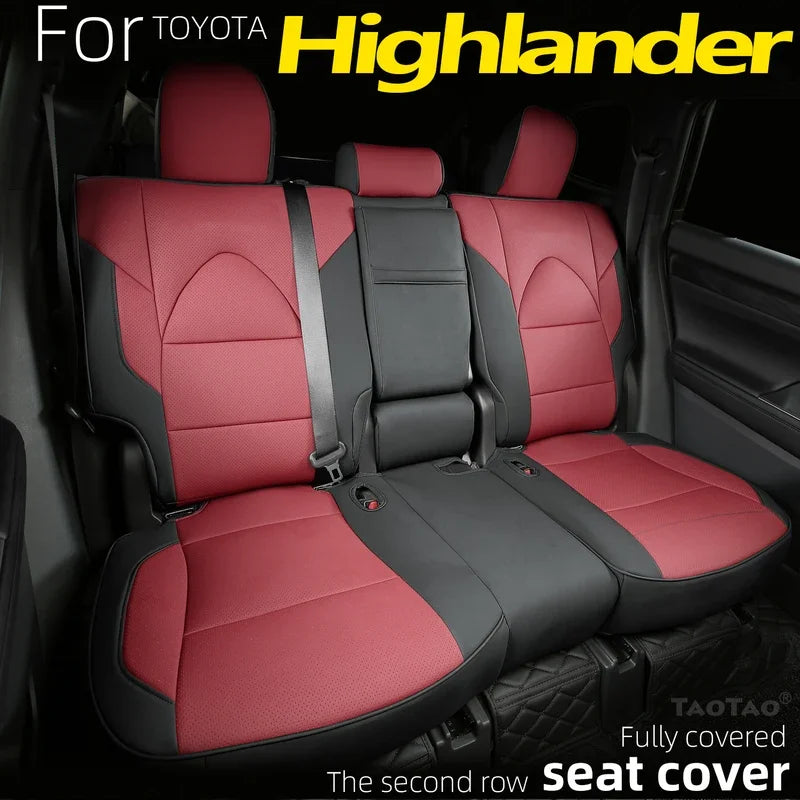 Custom Fit Highlander Car Seat Covers for Select Toyota Highlander Full Set Three-Row Second Row 2020 2021 2022 2023 2024