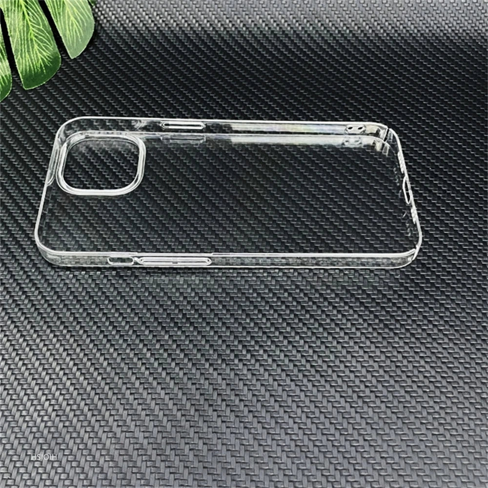 Ultra Clear PC Hard Case for iPhone 11 12 13 14 15 16 Pro X XR XS Max mini Plus Case Slim Transparent Protective Back Cover