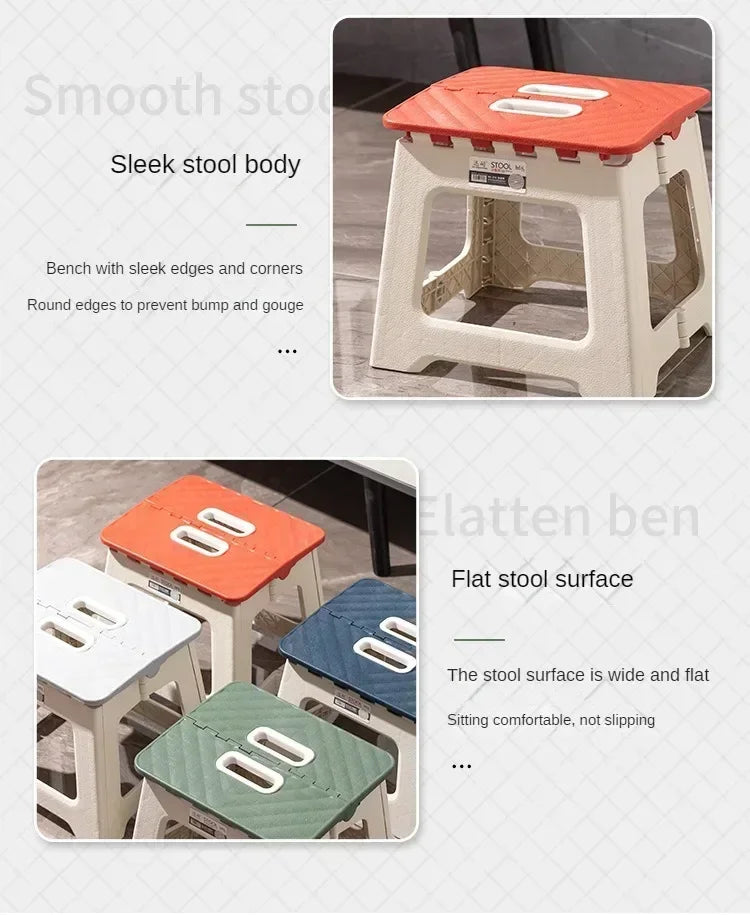 2024 Hot Netflix Thickened Folding Stool Mini Portable Outdoor Picnic Camping Chair Portable Bench Train Mat Stool Gifts