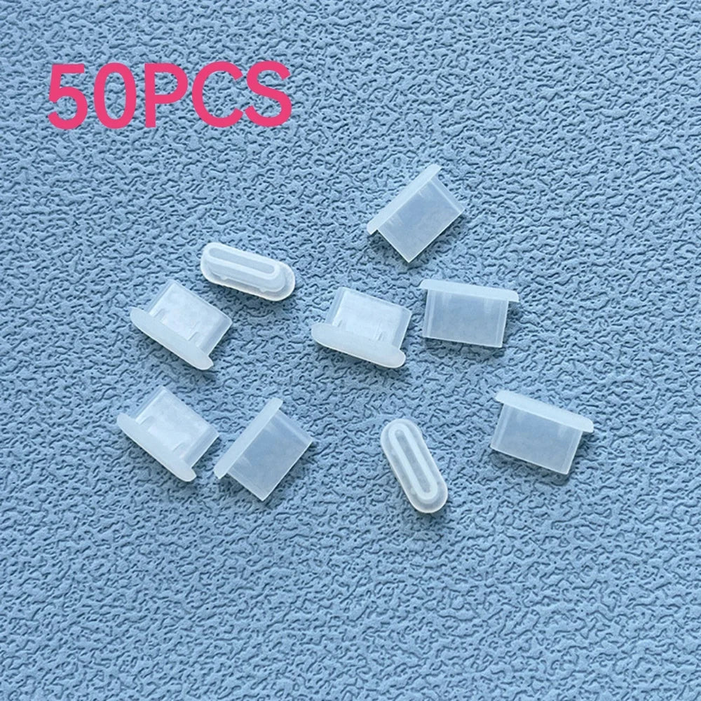 10/30/50PCS Type-C Silicone Dust Plugs Phone USB Charging Port Protector Cover Type C Anti-dust Cap for Samsung Xiaomi Huawei