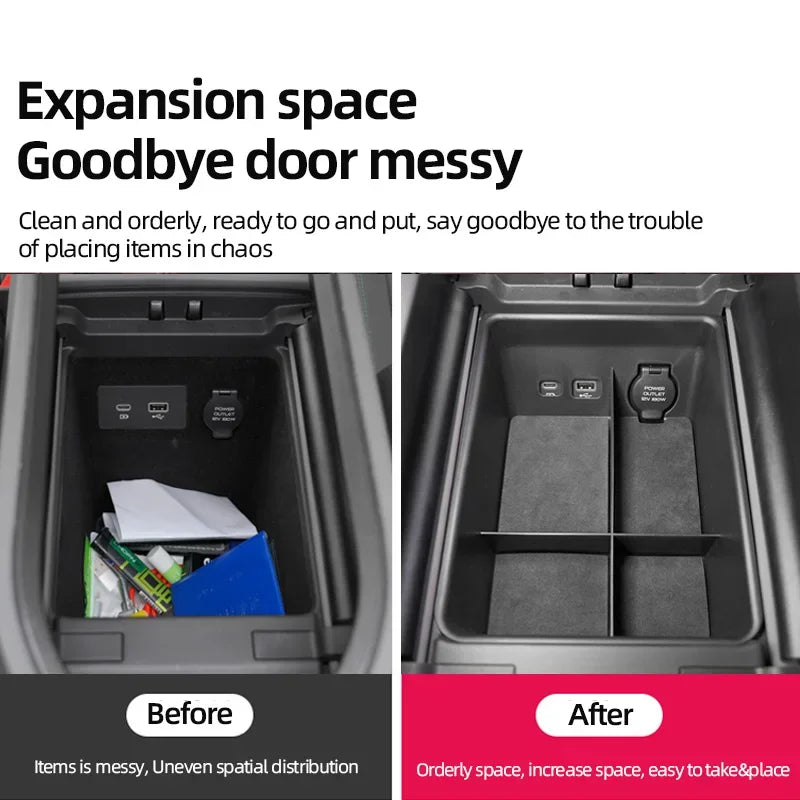 For ZEEKR 001 Car Center Control Storage Box Alcantara Storage Box Shelf Armrest Box Interior Car Supplies Stowing Tidying