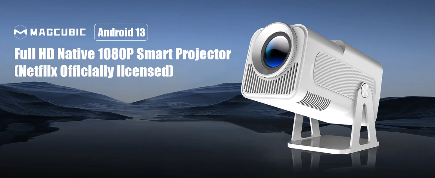 Magcubic Netflix Officially Licensed Android 13 HY320 NTV Mini Projector With Amlogic S950D4 1080P 500ANSI Dual WiFi BT5.2 Voice