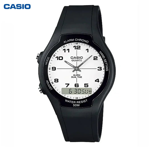 Casio AW-90H Watch Men's Wristwatch Outdoor Sportsmulti-Function Time Guide Quartz Digital Dual Display Stopwatch