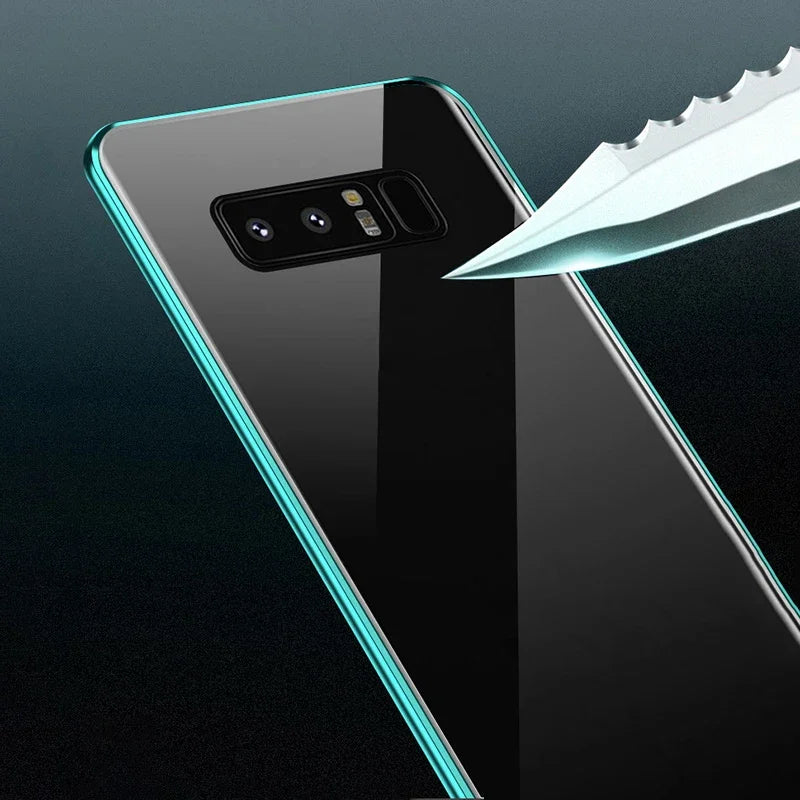 New 360 Protect Magnetic Case For Samsung Galaxy S24 S25 Ultra S23 S22 S21 S20 S23 FE S9 S10 Note 8 9 20 A72 Sided Glass Back