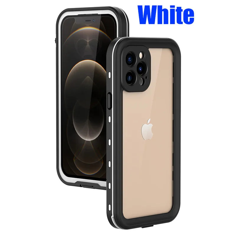 IP68 Waterproof For IPhone 16 15 14 13 12 11 Pro Max XS XR 7 8 Case RedPepper Clear Cover Diving Underwater Swim Outdoor Sports