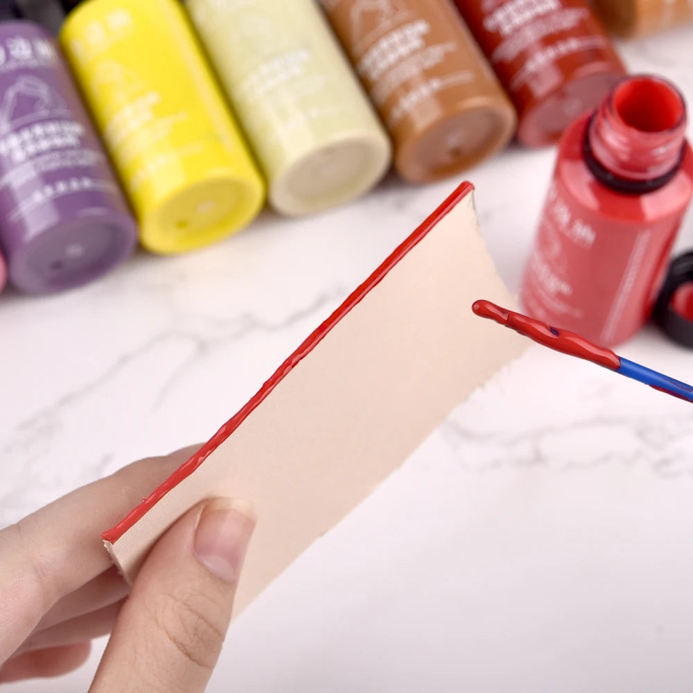 30ml Leather Edge Repair Paint Oil Dye Dressing Color Finish DIY Craft Leather Shoe Bag Coats Leather Elastic Edges Pigment