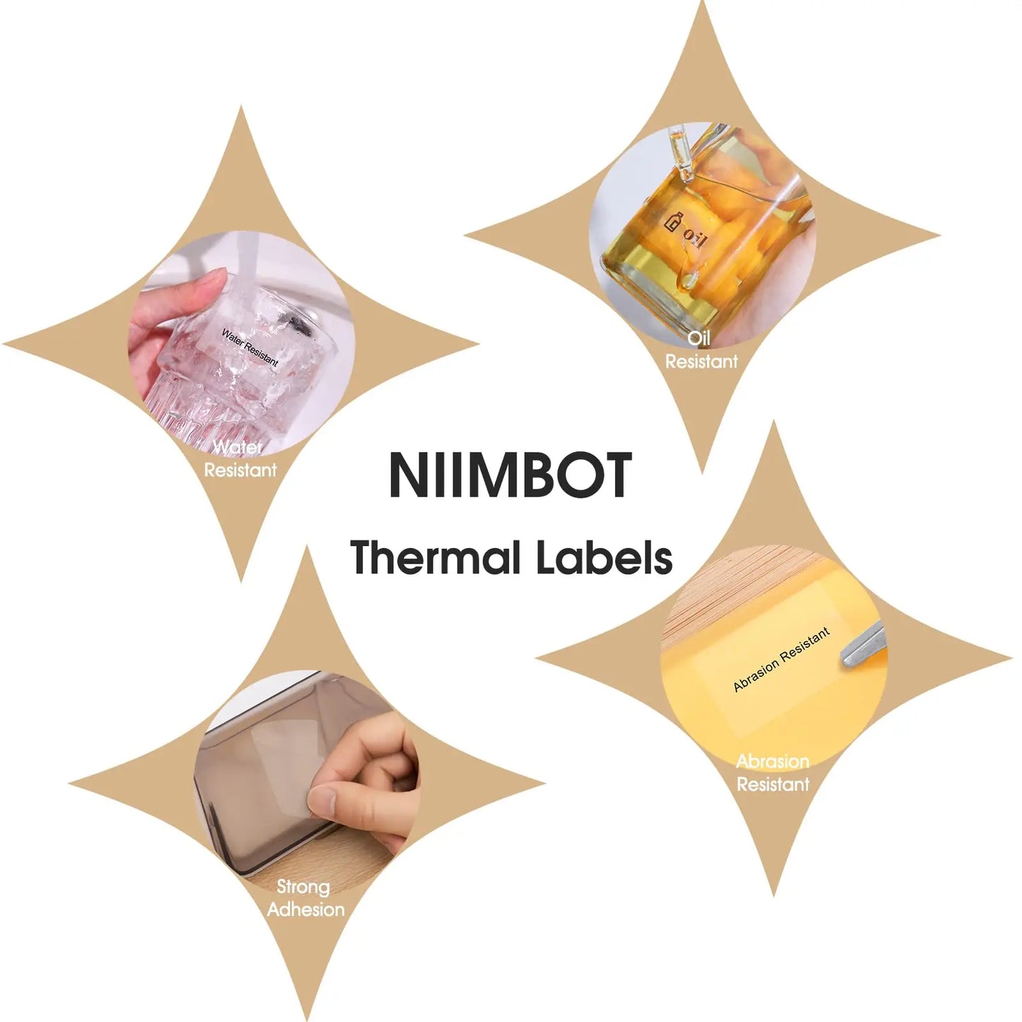 Niimbot B1/B21/B203 Transparent Label Paper Mini Printer Thermal Round/ Square Sticker Self Adhesive Waterproof Sticker New