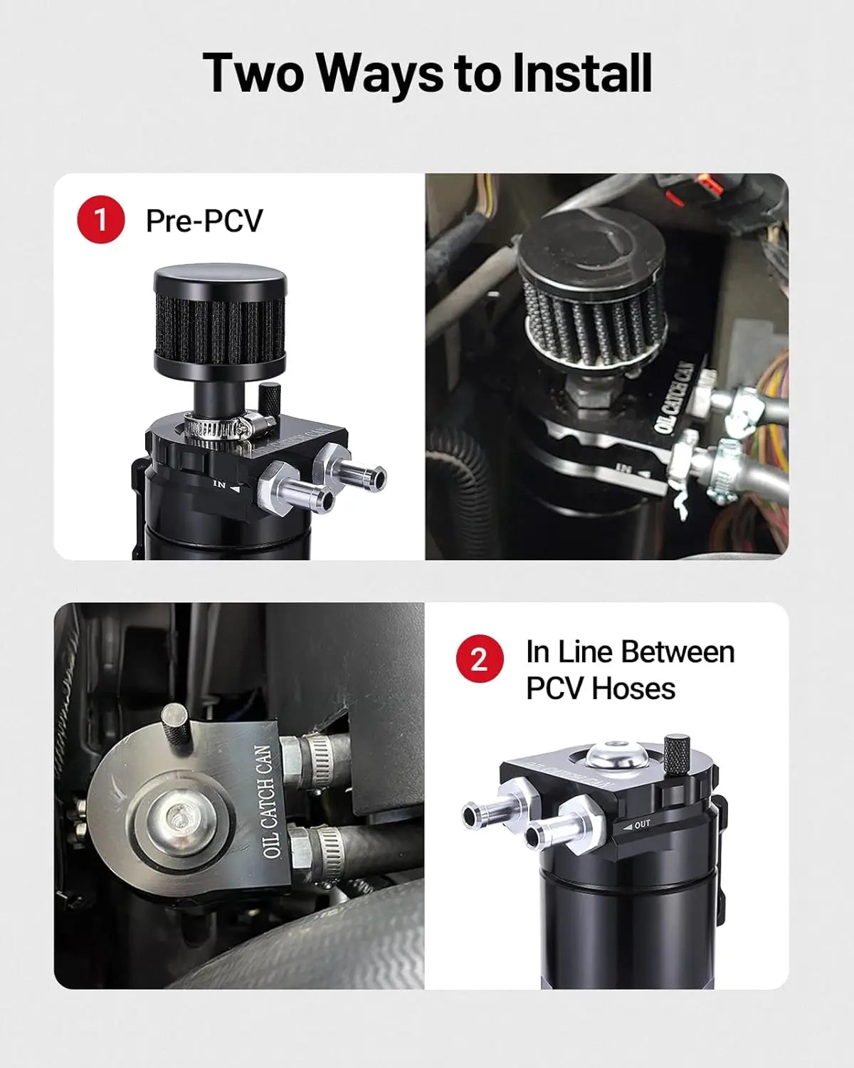 Universal Baffled Aluminum Oil Catch Can Reservoir Tank Oil Tank With Breather Filter OCC-1020A