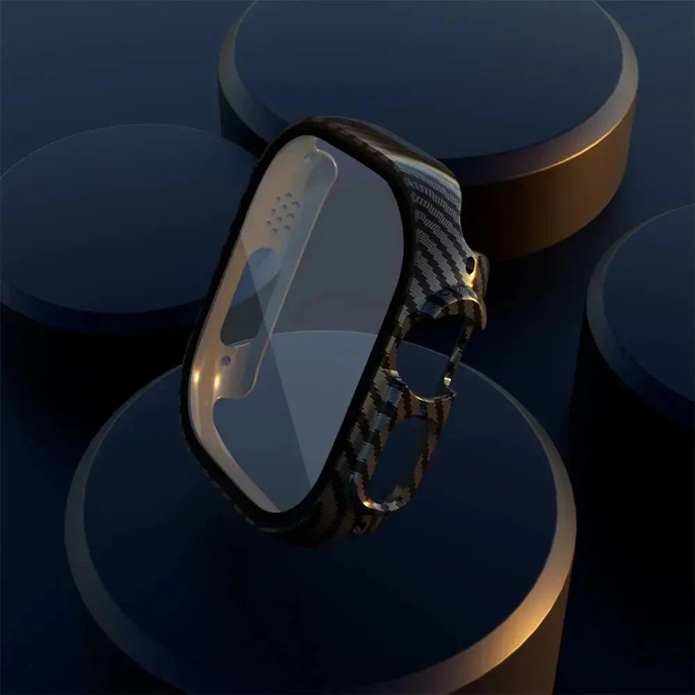 Glass+case For Apple Watch Ultra 2 case 49mm smartwatch PC Bumper+Screen Protector Tempered Cover iwatch series band Accessories