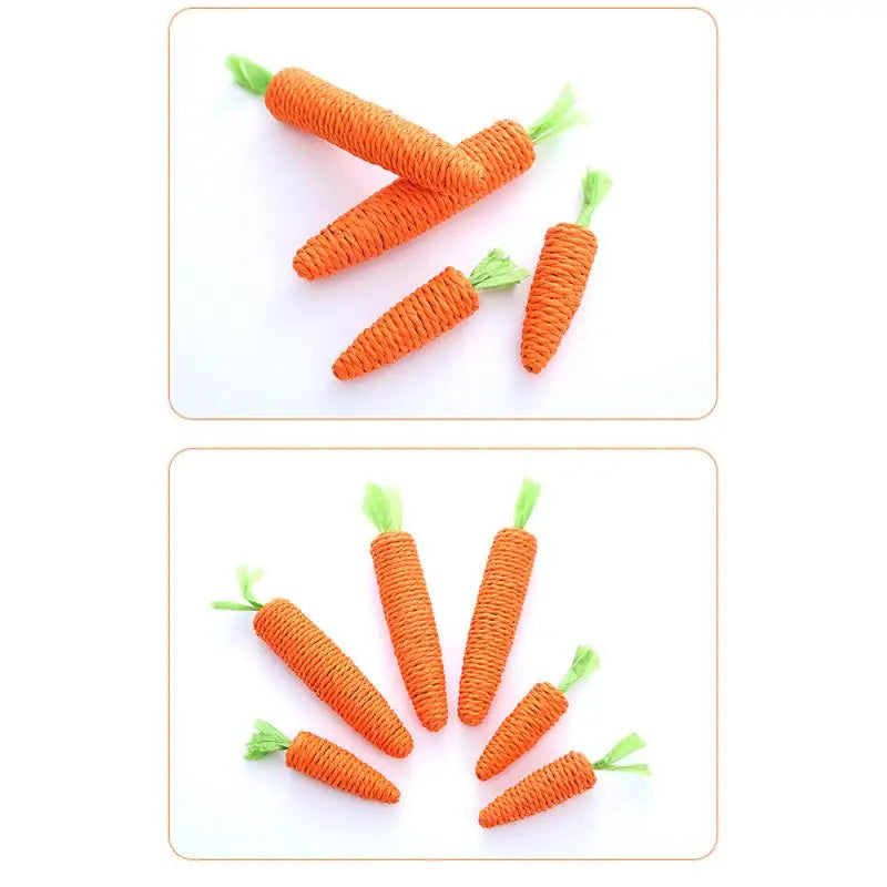 1~10PCS Carrot Pet Cat Toy Paper Rope Chew Toys Built-in Bell Small Animals Cute Pet ToysPet Supplies Tooth Cleaning Toys Toys