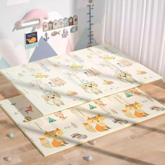 New Baby Folding Crawling Activity Mat Kids Cartoon Waterproof Crawling Game Carpet Double-sided Children's Carpet Soft Foam Pad