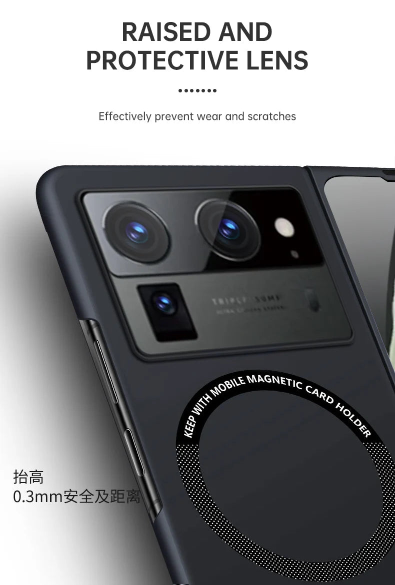 For Tecno Phantom V Fold 2 Luxury magnetic wireless phone case Skin-friendly Mobile cover Non-Slip Shockproof Bumper Funda