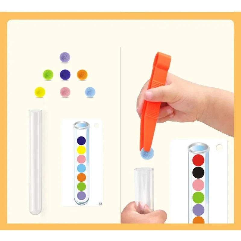 Clip Beads Test Tube Toy Children Logic Concentration Fine Motor Training Game Montessori Teaching Aids Educational Toy for Kids