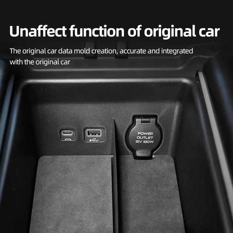 For ZEEKR 001 Car Center Control Storage Box Alcantara Storage Box Shelf Armrest Box Interior Car Supplies Stowing Tidying