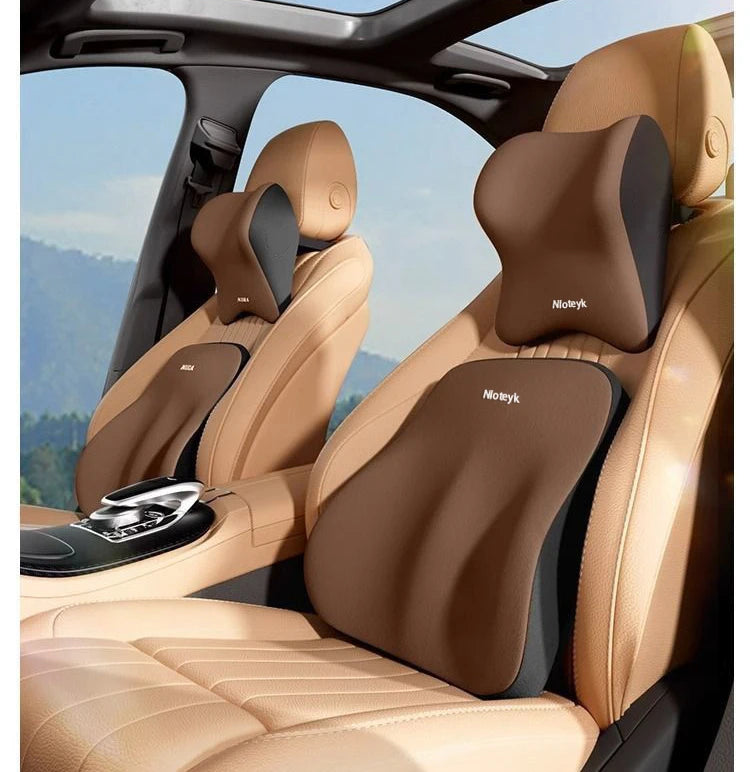 Car Memory Foam Headrest Car Neck Pillow Lumbar Waist Cushion Universal Waist Support Car Seat Pillow Accessories Interiors