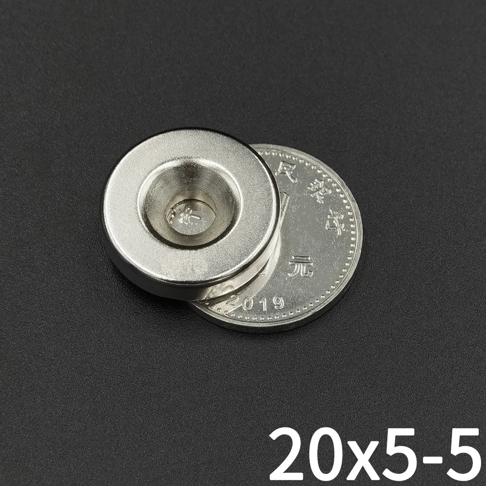 2/5 Pcs 20x5-5 Neodymium Magnet 20mm X 5mm Hole 5mm NdFeB N35 Round Super Powerful Strong Permanent Magnetic Imanes Disc