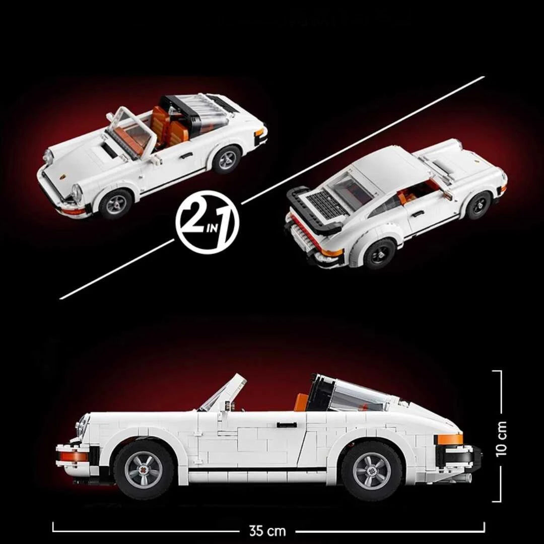 1458 Particle Technical Building Blocks Set 2in1 Race Classic Model  Retro Roadster Toy Adult Boy Assembled Model Christmas Gift