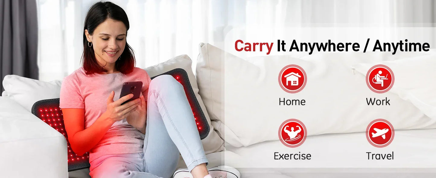 Updated Red Light Therapy Heating Pad Waist Back Shoulder Muscle Pain Relief Relax Infrared Light For Body Device Cushion 850nm