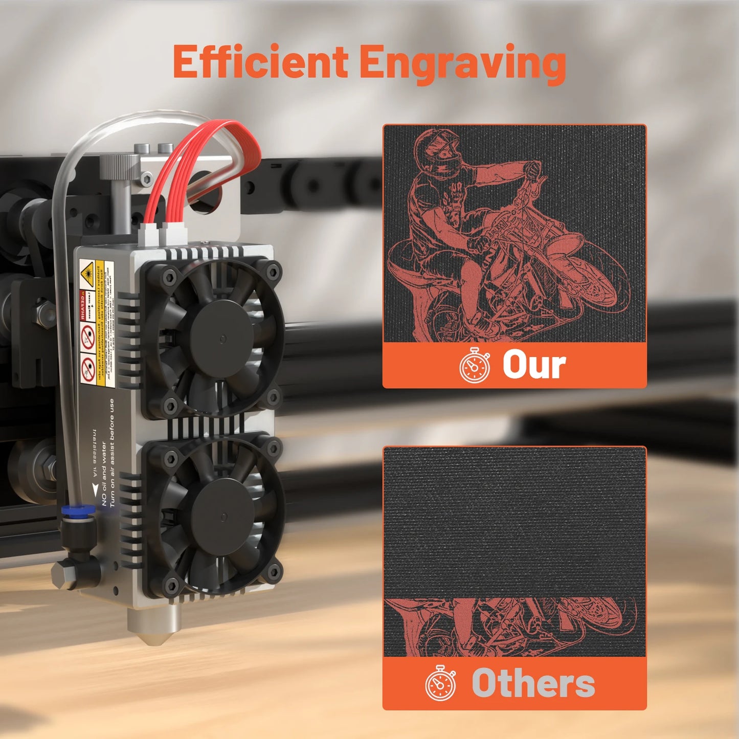 NEJE E80 130W Fixed-Focus Laser Module for Cutting and Carving - Matrix Optical System - Top-notch Undamaged Diode Structures