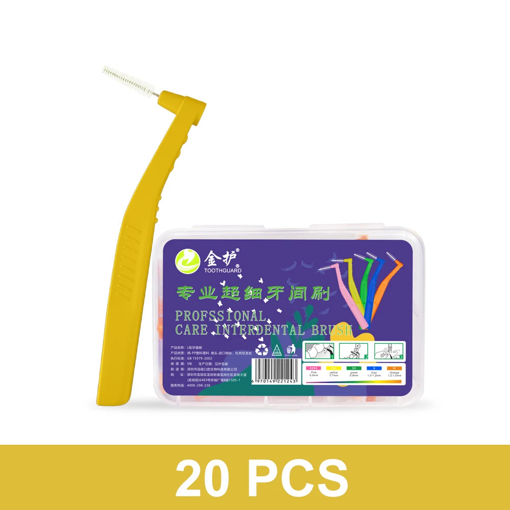 Angled Interdental Brush For Orthodontic Braces Micro Soft Brush For Dental Brackets Cleaning L Shaped Short Handle Brushes