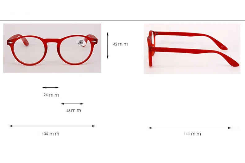 Ultralight Red Leopard Print Reading Glasses Women Men Round Glasses Frames for Read Female Fashion Vintage Clear Eyeglasses