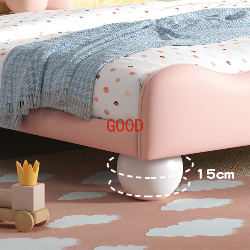 Cute Princess Children Beds Mattress Modern Pink Comferter Bed Luxury Wood Cama Infantil Bedroom Set Furniture