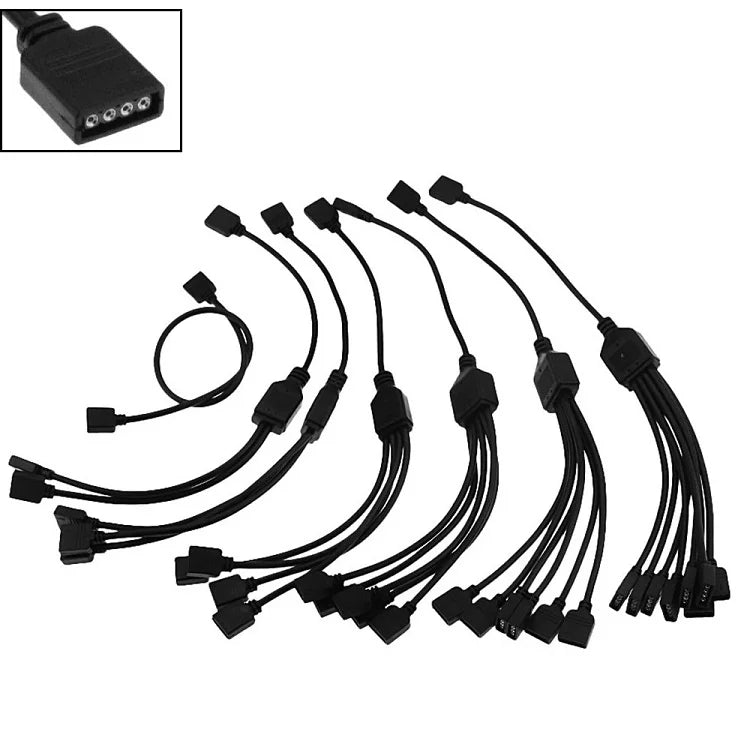 RGB Extended Line 12V AURA 4Pin 5V ARGB 3Needle  LED Light Tap Line Motherboard Fan Aperture Strip Chassis RGB  Cable