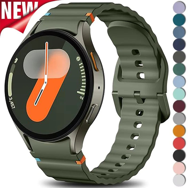 for Samsung Galaxy Watch 7 Band FE/5 Pro/6/4 Classic 44mm 40mm No Gap Sport Silicone Belt Bracelet Correa Galaxy Watch 7 Strap