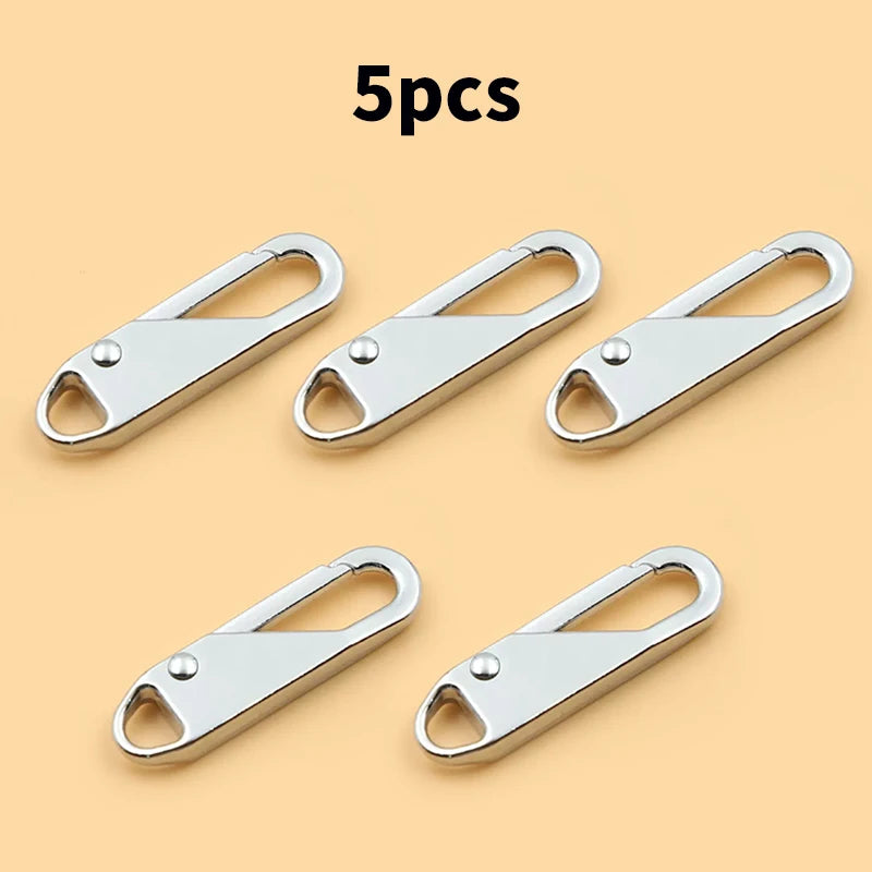 5/10 Pieces Zipper Pull Replacement Zipper Repair Kit Zipper Slider Pull Tab Universal Zipper Fixer Metal Zipper Head